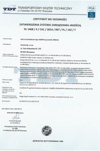 TDT - Kola monoblok. Nr 0303.01 - certyfikat WE
